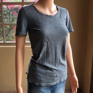 Cute DASH intentionally distressed, short, sleeved crew neck T-shirt